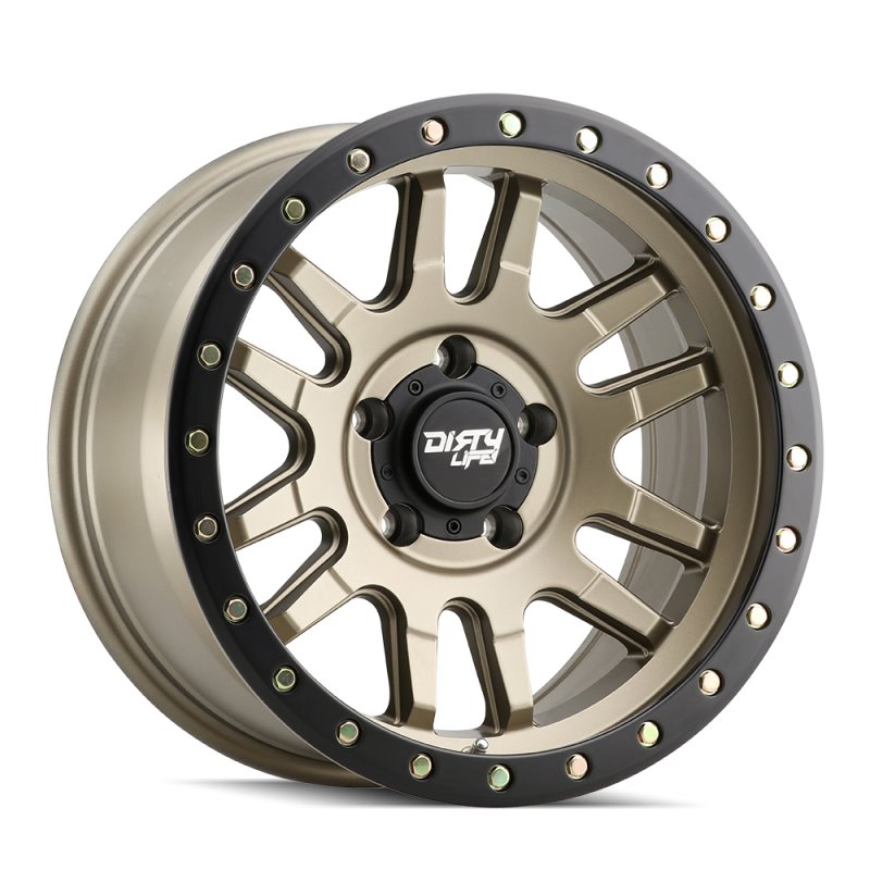 Dirty Life 9309 Canyon Pro 17x9/6x139.7 BP/-12mm Offset/106mm Hub Satin Gold Wheel - Beadlock