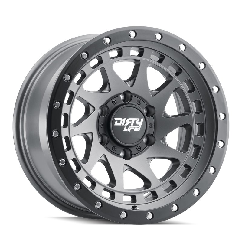 Dirty Life 9311 Enigma Pro 17x9/8x170 BP/-12mm Offset/130.8mm Hub Satin Graphite Wheel - Beadlock