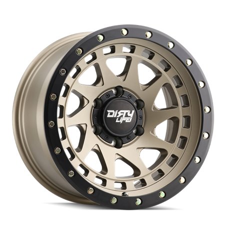 Dirty Life 9311 Enigma Pro 17x9/5x139.7 BP/-38mm Offset/108.1mm Hub Satin Gold Wheel - Beadlock