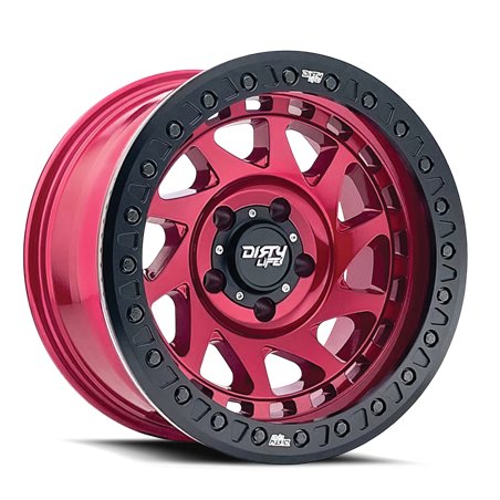 Dirty Life 9313 Enigma Race 17x9 / 8x165.1 BP / -12mm Offset / 130.8mm Hub Crimson Candy Red Wheel