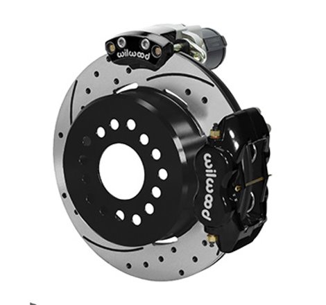 Wilwood Forged Dynalite Rear Electronic Parking Brake Kit -Black Powder Coat Caliper - SRP D/S Rotor