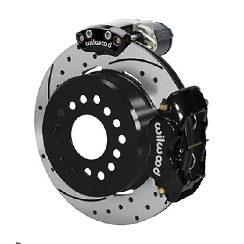 Wilwood Forged Dynalite Rear Electronic Parking Brake Kit -Black Powder Coat Caliper - SRP D/S Rotor