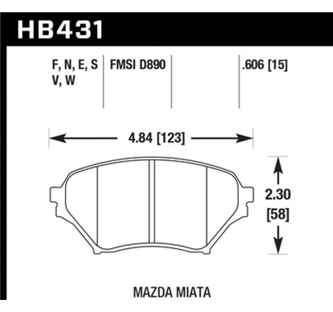 Hawk 01-05 Mazda Miata HPS 5.0 Front Brake Pads