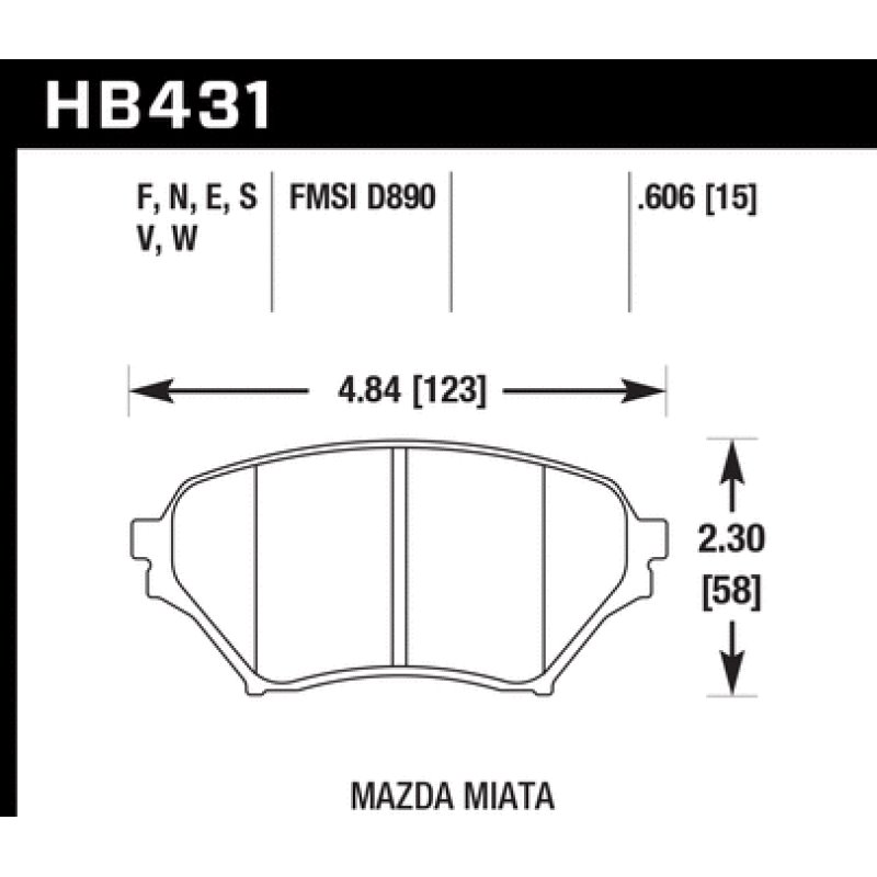 Hawk 01-05 Mazda Miata HPS 5.0 Front Brake Pads