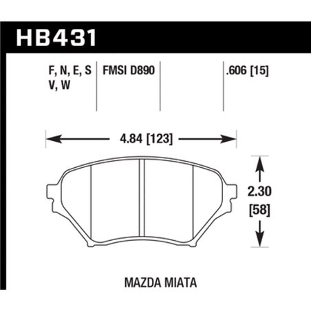 Hawk 01-05 Mazda Miata HPS 5.0 Front Brake Pads