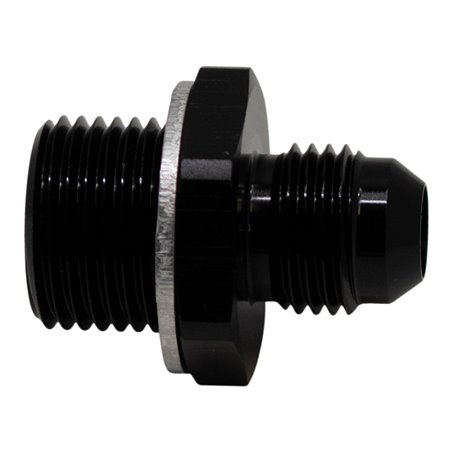 DeatschWerks 6AN Male Flare to M18 X 1.5 Male Metric Adapter (Incl Washer) - Anodized Matte Black