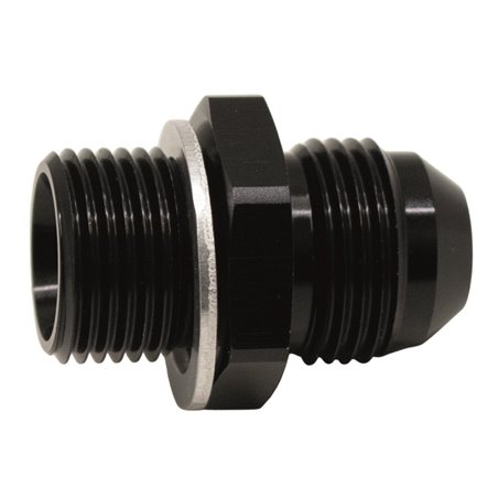 DeatschWerks 8AN Male Flare to M18 X 1.5 Male Metric Adapter (Incl Washer) - Anodized Matte Black