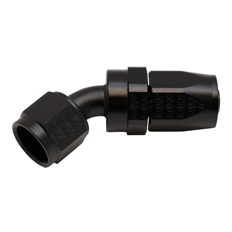 DeatschWerks 8AN Female Swivel 45-Degree Hose End CPE - Anodized Matte Black