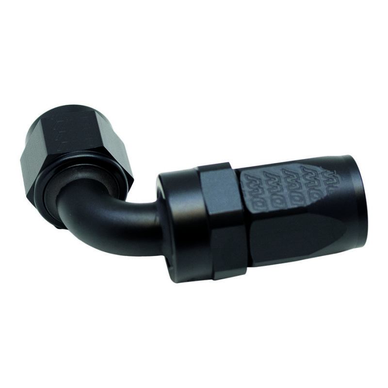 DeatschWerks 8AN Female Swivel 90-Degree Hose End CPE - Anodized Matte Black