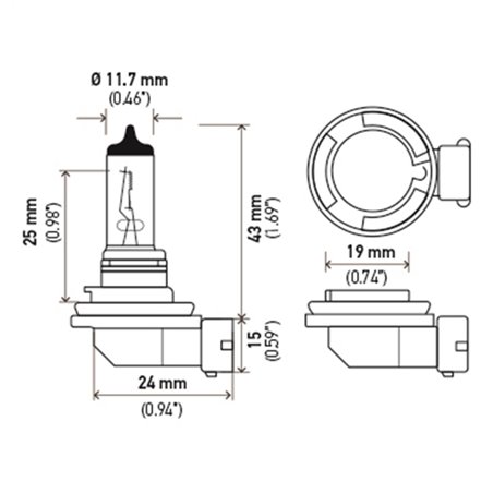 Hella Bulb H11 12V 55W PGJ19-2 T4 LONG LIFE