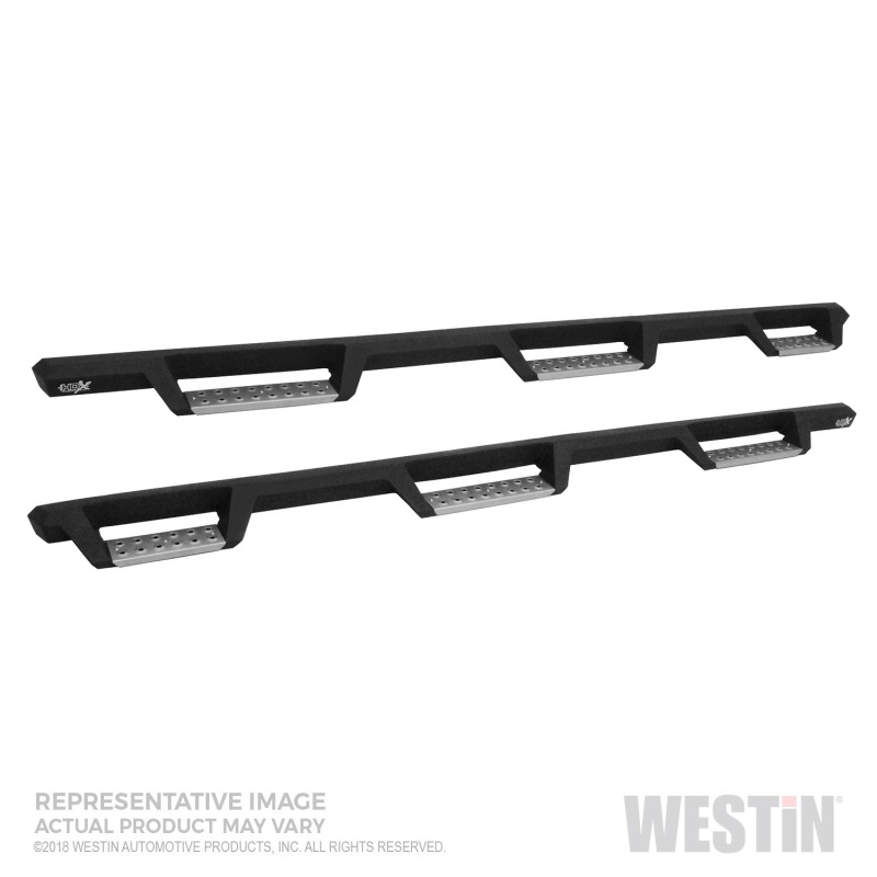 Westin 19-22 RAM 1500 Quad Cab 6.5ft Bed HDX Stainless Drop W2W Nerf Step Bars - Tex. Blk