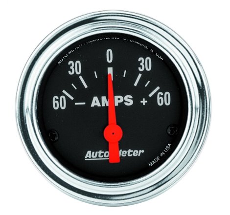 Autometer Traditional Chrome Electrical Ammeter 2 1/6in 60A Gauge