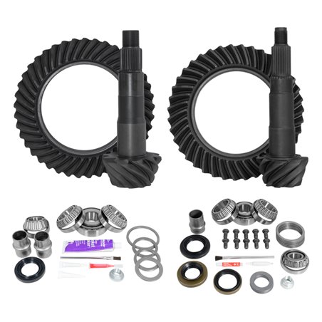 Yukon Gear Ring & Pinion Gear Kit Pkg F&R w/Install Kits Toyota 8.4/7.5R Diff 4.56 Ratio