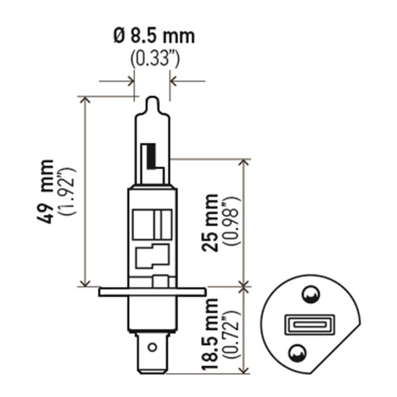 Hella Bulb H1 12V 55W P14.5s T2.5 LONGLIFE