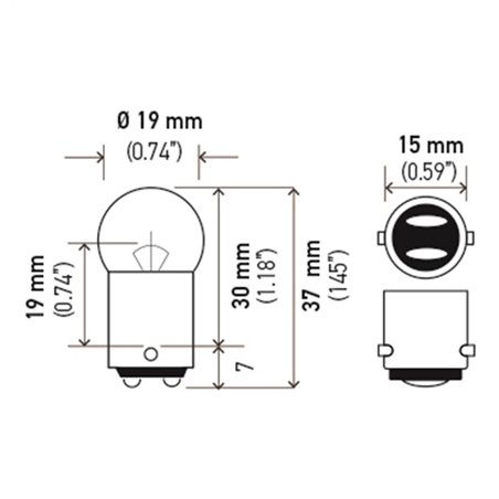 Hella Bulb 90 12V 8W BA15d G6