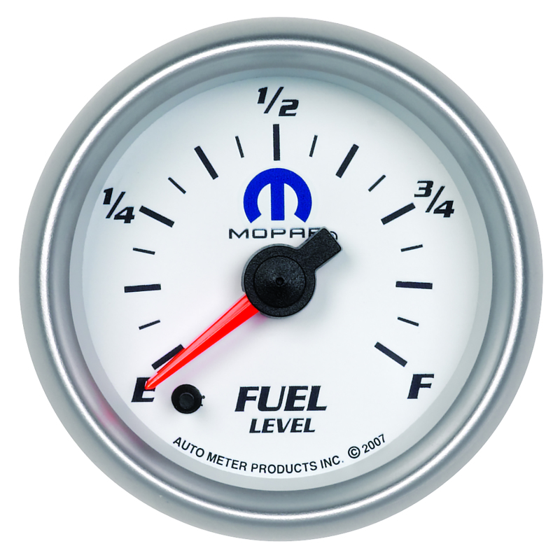 AutoMeter Gauge Fuel Level 2-1/16in. 0-280 Ohm Programmable White Mopar