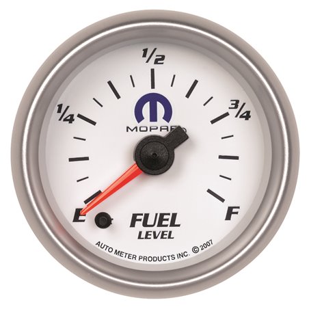 AutoMeter Gauge Fuel Level 2-1/16in. 0-280 Ohm Programmable White Mopar