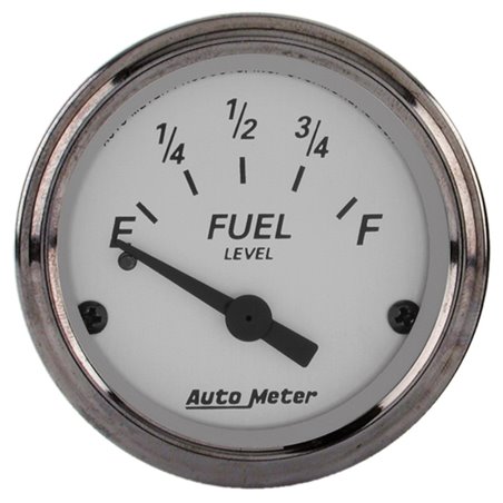 AutoMeter Gauge Fuel Level 2-1/16in. 0 Ohm(e) to 30 Ohm(f) Elec American Platinum