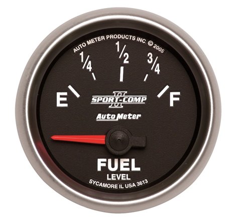 AutoMeter Gauge Fuel Level 2-1/16in. 0 Ohm(e) to 90 Ohm(f) Elec Sport-Comp II