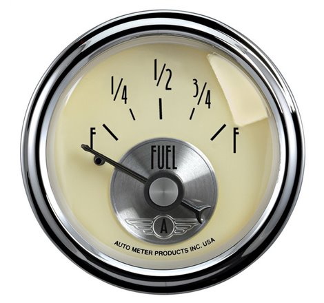 AutoMeter Gauge Fuel Level 2-1/16in. 240 Ohm(e) to 33 Ohm(f) Elec Prestige Antq. Ivory