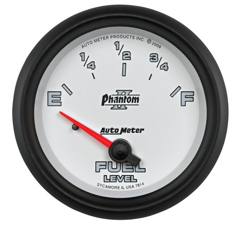 AutoMeter Gauge Fuel Level 2-5/8in. 0 Ohm(e) to 90 Ohm(f) Elec Phantom II