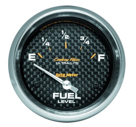 AutoMeter Gauge Fuel Level 2-5/8in. 240 Ohm(e) to 33 Ohm(f) Elec Carbon Fiber