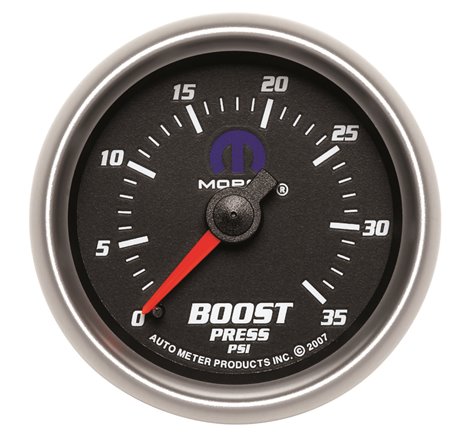 AutoMeter Gauge Boost 2-1/16in. 35PSI Mechanical Black Mopar