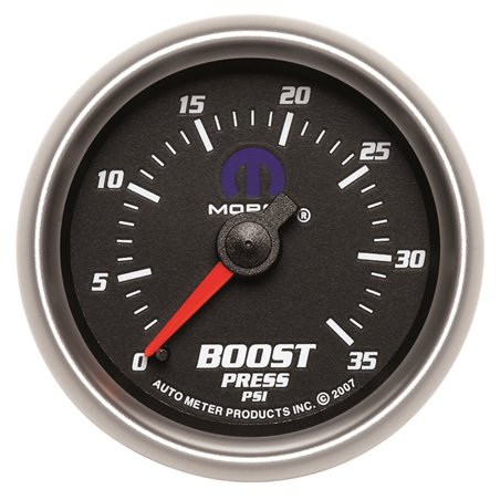 AutoMeter Gauge Boost 2-1/16in. 35PSI Mechanical Black Mopar