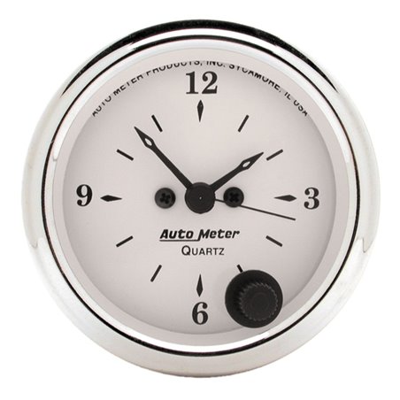 AutoMeter Gauge Clock 2-1/16in. 12HR Analog Old Tyme White