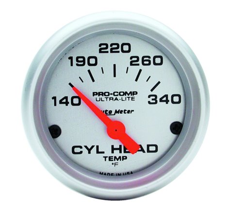 AutoMeter Gauge Cylinder Head Temp 2-1/16in. 140-340 Deg. F Electric Ultra-Lite