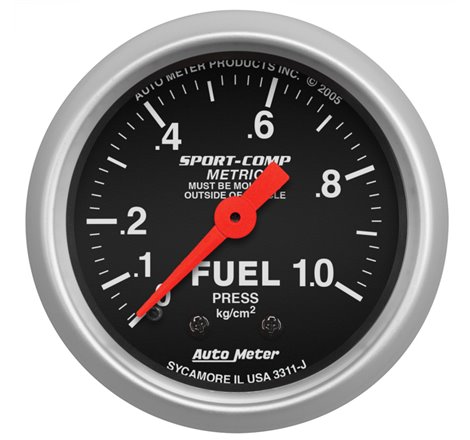 AutoMeter Gauge Fuel Pressure 2-1/16in. 1.0Kg/Cm2 Mechanical Sport-Comp