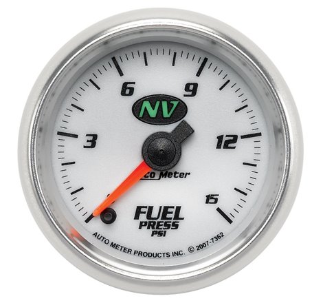 AutoMeter Gauge Fuel Pressure 2-1/16in. 15PSI Digital Stepper Motor NV