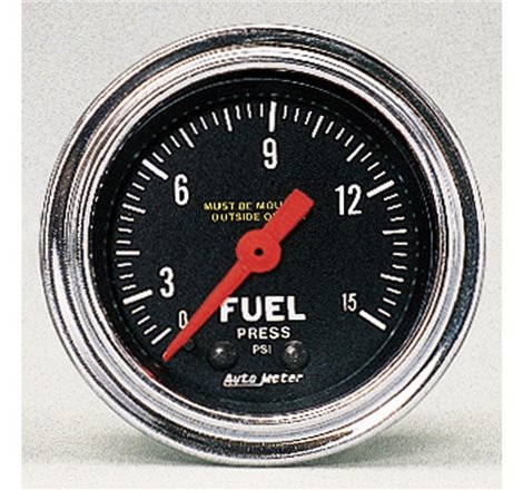 AutoMeter Gauge Fuel Pressure 2-1/16in. 15PSI Mechanical Traditional Chrome