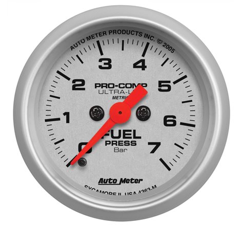 AutoMeter Gauge Fuel Pressure 2-1/16in. 7 Bar Electric Ultra-Lite