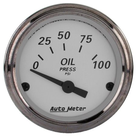 AutoMeter Gauge Oil Press 2-1/16in. 100PSI Elec American Platinum