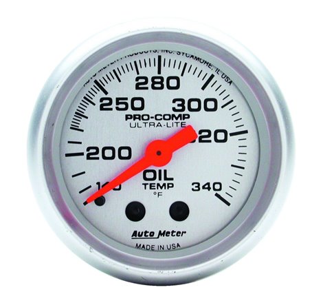 AutoMeter Gauge Oil Tank Temp 2-1/16in. 140-340 Deg. F Mechanical Ultra-Lite