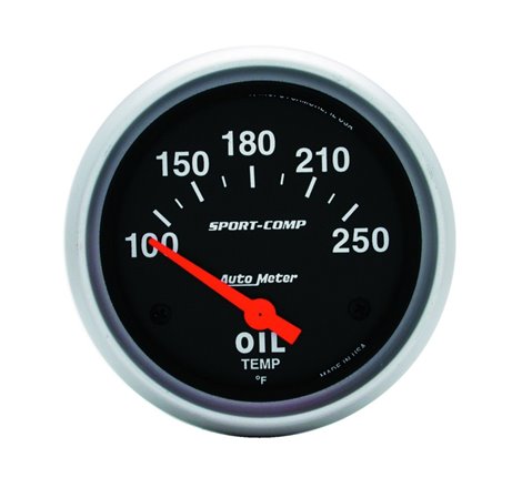 AutoMeter Gauge Oil Temp 2-5/8in. 100-250 Deg. F Electric Sport-Comp