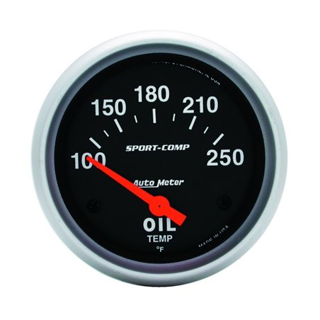 AutoMeter Gauge Oil Temp 2-5/8in. 100-250 Deg. F Electric Sport-Comp