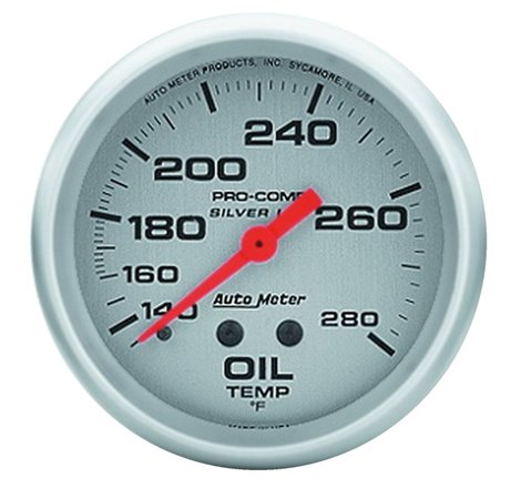 AutoMeter Gauge Oil Temp 2-5/8in. 140-280 Deg. F 8ft. Liquid Filled Mech Ultra-Lite