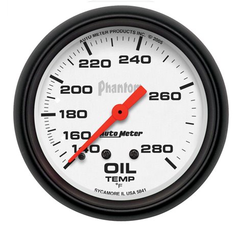 AutoMeter Gauge Oil Temp 2-5/8in. 140-280 Deg. F Mechanical Phantom