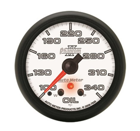 AutoMeter Gauge Oil Temp 2-5/8in. 340 Deg. F Stepper Motor W/ Peak & Warn Phantom II