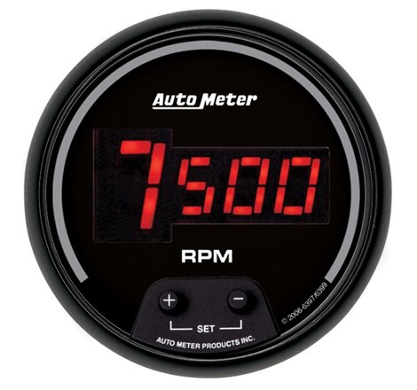 AutoMeter Gauge Tach 3-3/8in. 10K RPM In-Dash Digital Black Dial W/ Red Led