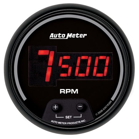 AutoMeter Gauge Tach 3-3/8in. 10K RPM In-Dash Digital Black Dial W/ Red Led