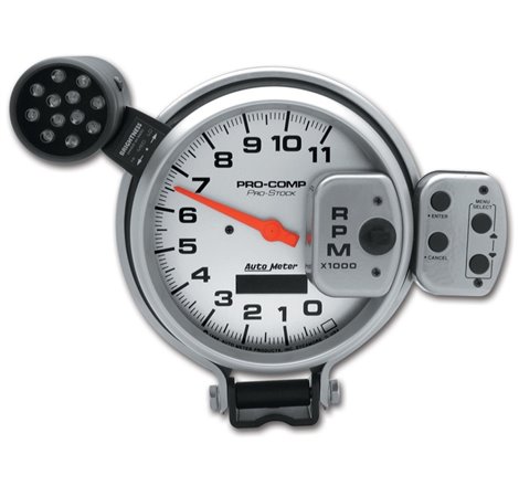 AutoMeter Gauge Tach 5in. 11K RPM Pro-Stock Pedestal W/ Super Lite & Peak Mem Ul