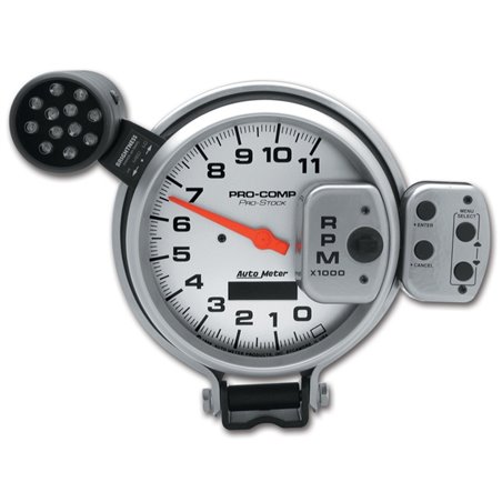 AutoMeter Gauge Tach 5in. 11K RPM Pro-Stock Pedestal W/ Super Lite & Peak Mem Ul