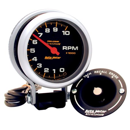 AutoMeter Gauge Tachometer 3-3/4in. 10K RPM Pedestal W/Peak Memory Pro-Comp