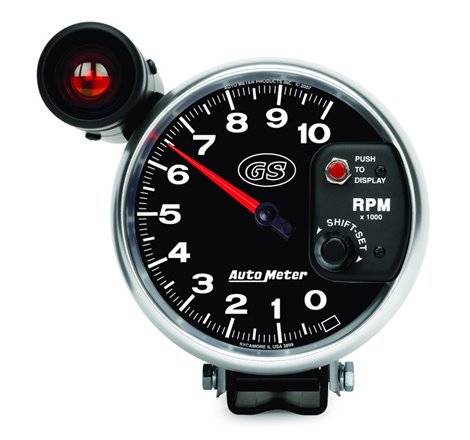 AutoMeter Gauge Tachometer 5in. 10K RPM Pedestal W/ Ext. Shift-Lite Gs