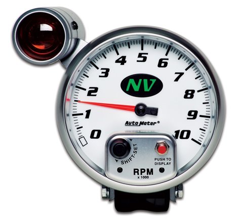 AutoMeter Gauge Tachometer 5in. 10K RPM Pedestal W/ Ext. Shift-Lite NV