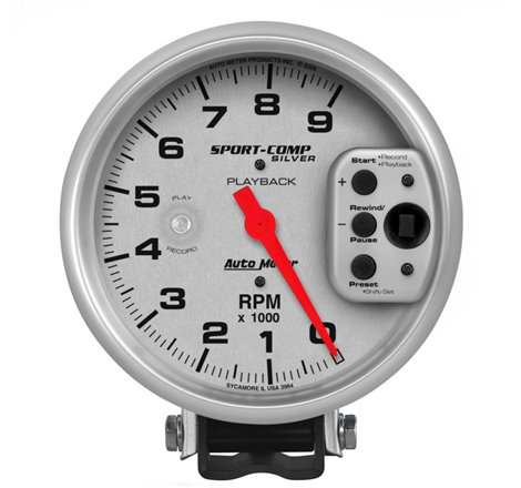 AutoMeter Gauge Tachometer 5in. 9K RPM Pedestal W/ RPM Playback Ultra-Lite