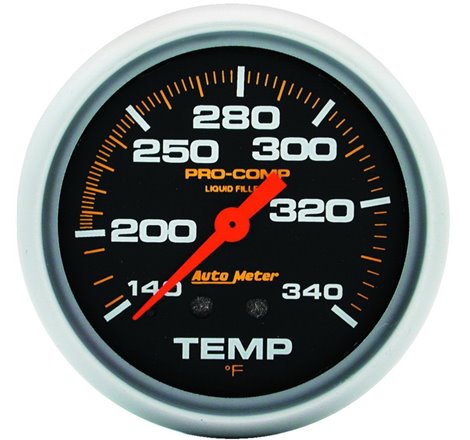 AutoMeter Gauge Temperature 2-5/8in. 140-280 Deg. F Liquid Filled Mech 8ft. Pro-Comp